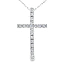 .33ct Diamond Cross Religious Pendant 14KT White Gold