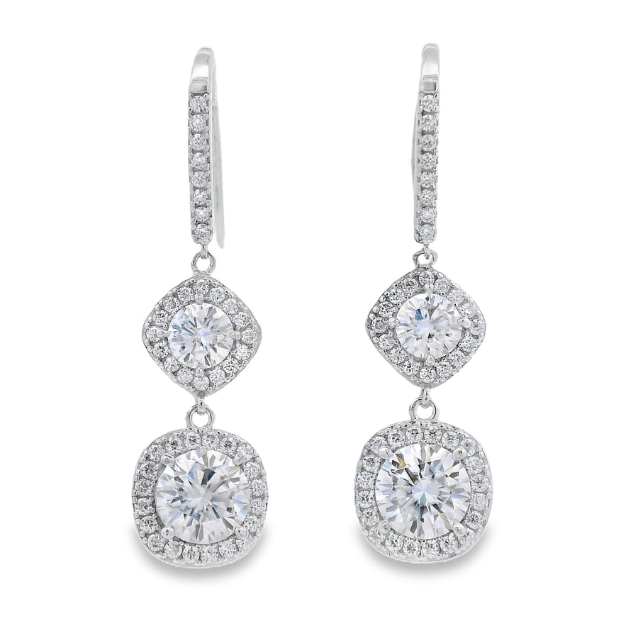 8.51ct Moissanite Dangle Earrings Sterling Silver