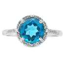 1.35ct London Blue Topaz Diamond Ring 10KT White Gold