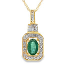 .58ct Emerald Diamond Fashion Pendants 10KT Yellow Gold