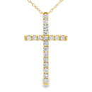 .33ct Diamond Cross Religious Pendant 14KT Yellow Gold