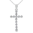 .12ct Diamond Cross Religious Pendant 14KT White Gold