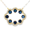 Sapphire Diamond Fashion Pendants 14KT Yellow Gold