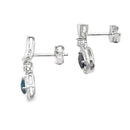 .59ct London Blue Topaz Dangle Earrings 10KT White Gold