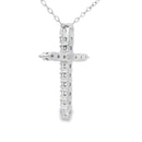 Genuine .65ct Cross Religious Pendant Sterling Silver