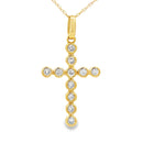 .31ct Diamond Cross Religious Pendant 14KT Yellow Gold