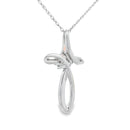 .04ct Diamond Cross Religious Pendant 14KT White Gold