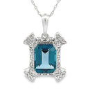 London Blue Topaz Fashion Pendants 10KT White Gold