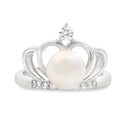 FW Pearl Cubic Zirconium Ring Sterling Silver
