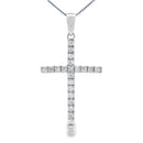 .21ct Diamond Cross Religious Pendant 14KT White Gold