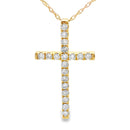 .24ct Diamond Cross Religious Pendant 14KT Yellow Gold