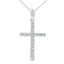 .30ct Diamond Cross Religious Pendant 14KT White Gold