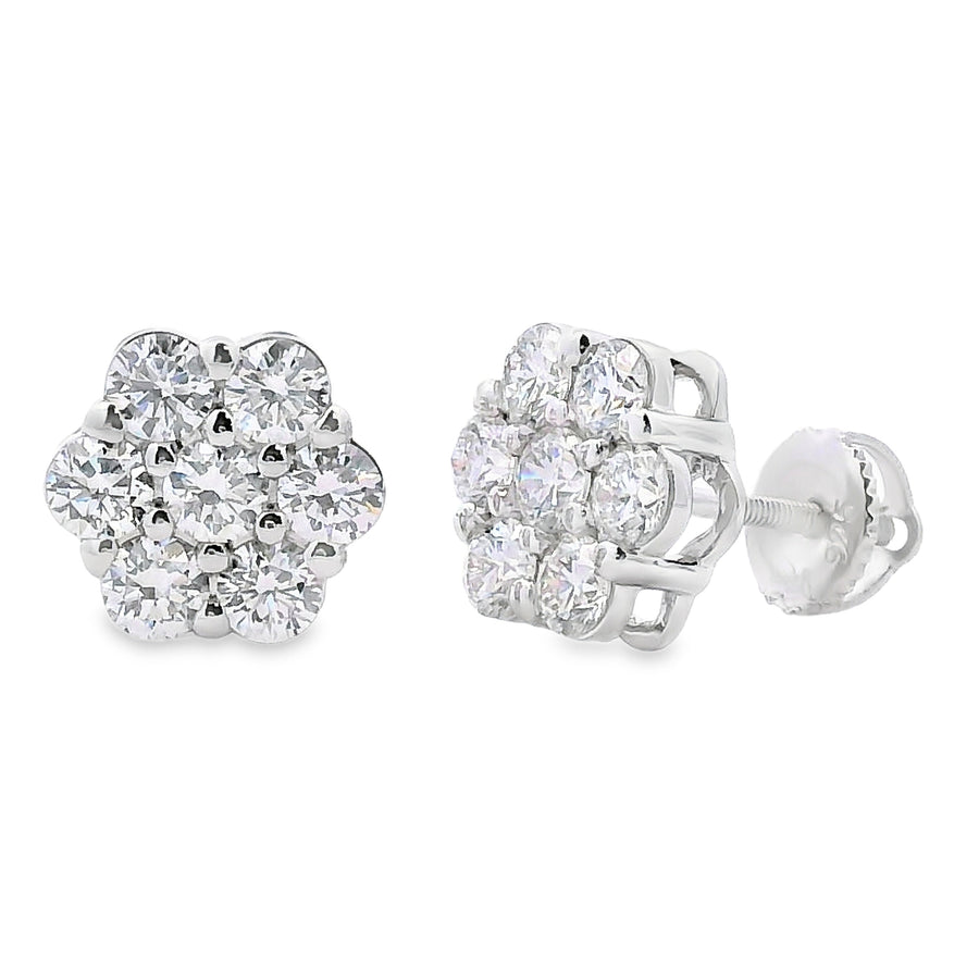 1.87ct Lab Grown Diamond Earrings Sterling Silver