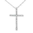 .11ct Diamond Cross Religious Pendant 14KT White Gold