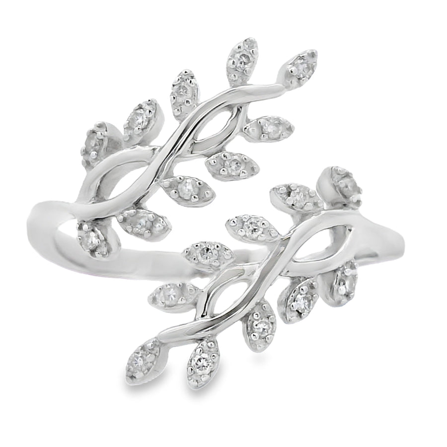 Natural .10ct Diamond Ring Sterling Silver