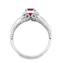 1.35ct Ruby Diamond Ring 14KT White Gold