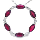 Ruby Diamond Circle of Love Pendant 10KT White Gold