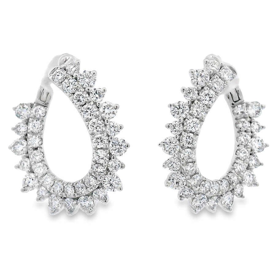 1.50ct Lab Grown Diamond Hoop Earrings 14KT White Gold