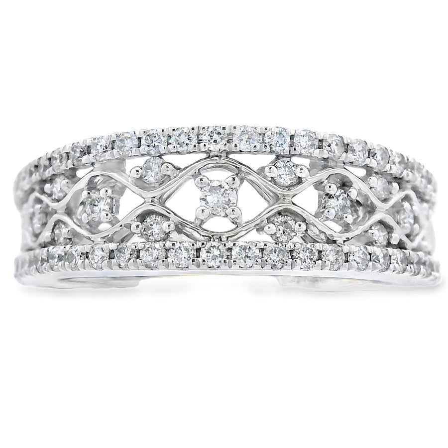 .50ct Diamond Fashion band rings 10KT White Gold
