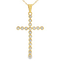 .17ct Diamond Cross Religious Pendant 14KT Yellow Gold