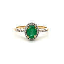 .74ct Emerald Diamond Ring 14KT Yellow Gold