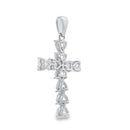 Moissanite Cross Religious Pendant Sterling Silver