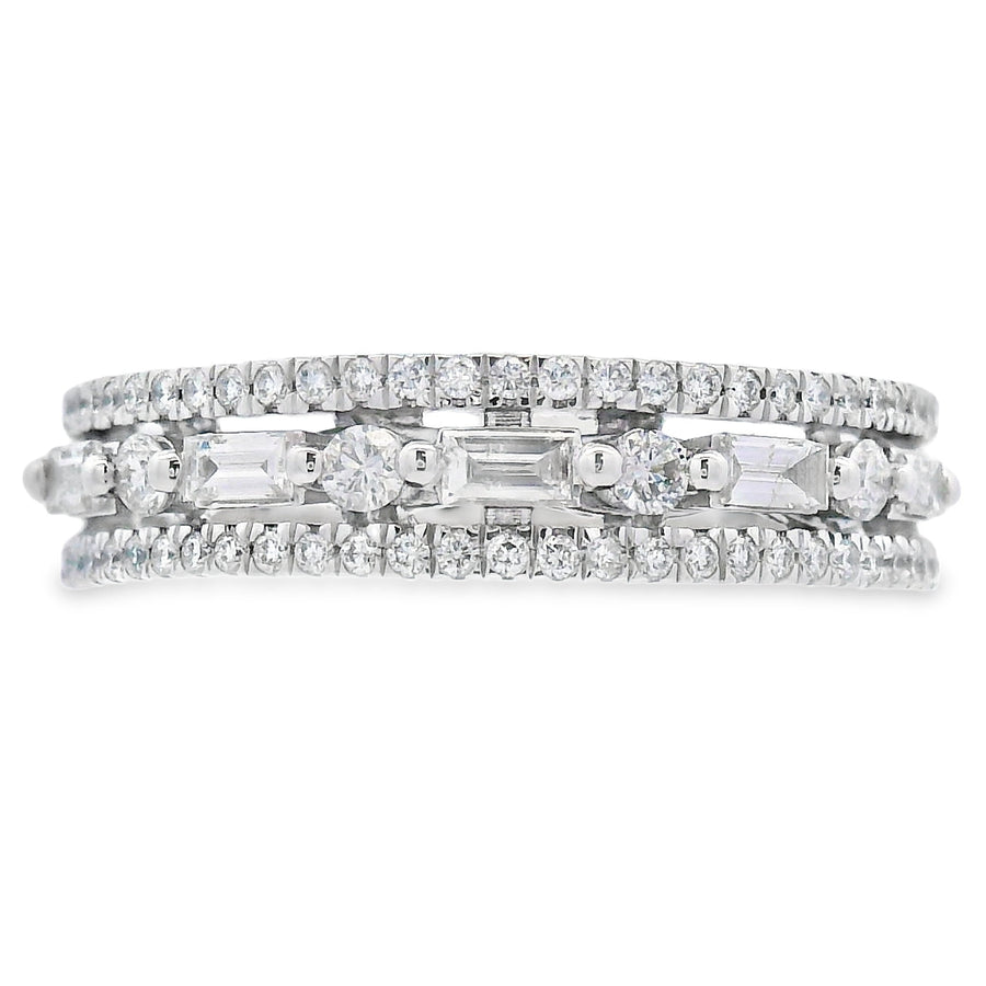 .50ct Diamond Fashion band rings 14KT White Gold