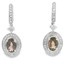.88ct Quartz Diamond Dangle Earrings 10KT White Gold