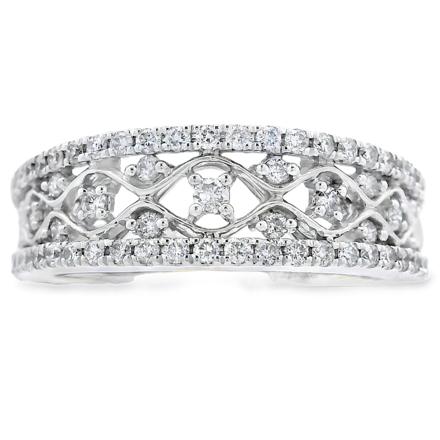 .50ct Diamond Fashion band rings 10KT White Gold