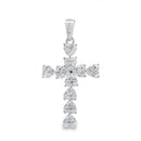 Moissanite Cross Religious Pendant Sterling Silver