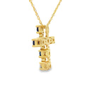 .32ct Sapphire Cross Religious Pendant 10KT Yellow Gold
