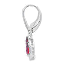 1.05ct Garnet Diamond Dangle Earrings 10KT White Gold