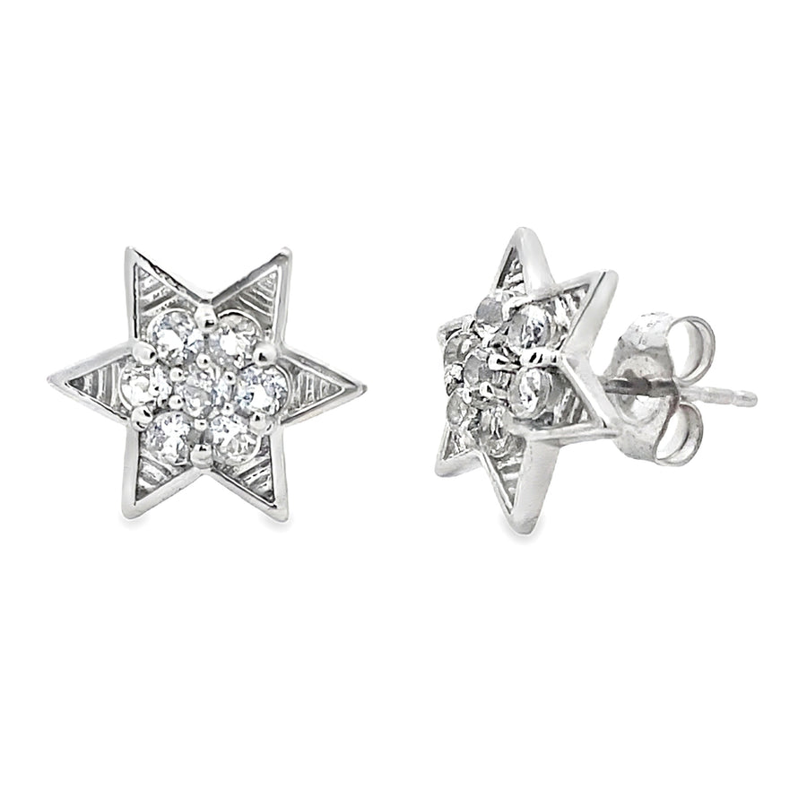 .50ct White Topaz Earrings Sterling Silver