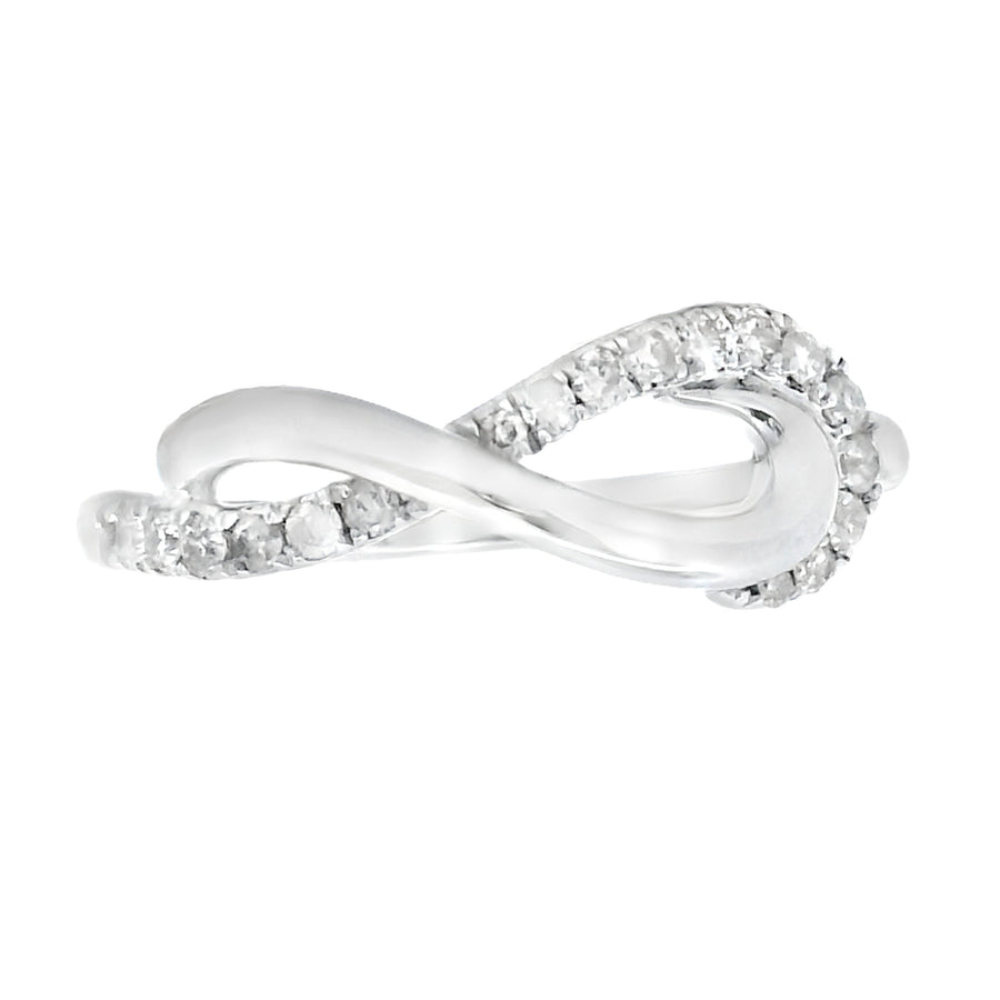 Natural .21ct Diamond Ring Sterling Silver