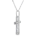 .08ct Diamond Cross Religious Pendant 14KT White Gold