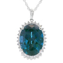 London Blue Topaz Fashion Pendants 14KT White Gold