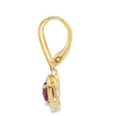 1.41ct Garnet Diamond Dangle Earrings 10KT Yellow Gold