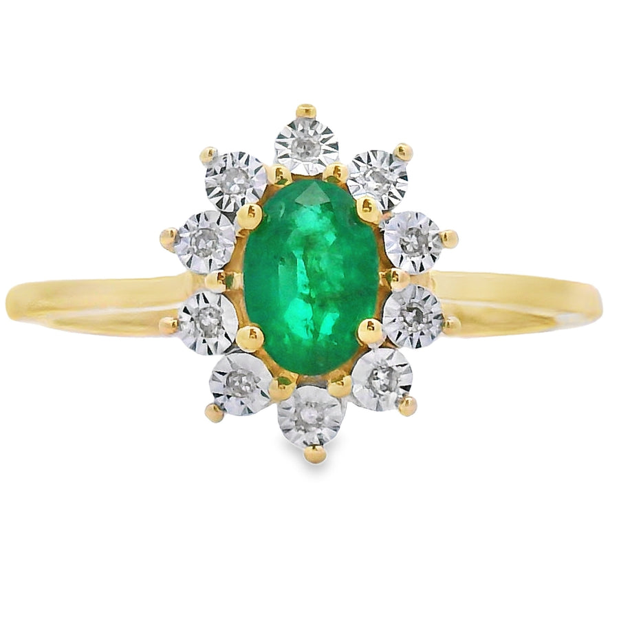 .43ct Emerald Diamond Ring 10KT Yellow Gold
