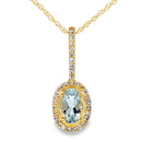 Aquamarine Diamond Fashion Pendants 10KT Yellow Gold