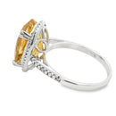5.17ct Citrine Diamond Ring 14KT White Gold