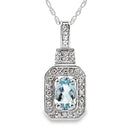 Aquamarine Diamond Fashion Pendants 10KT White Gold