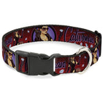 Plastic Clip Collar - CATWOMAN Bombshell Pose/Diamonds Red/Purple/Black