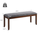 Upholstered Entryway Bench Footstool with Wood Legs
