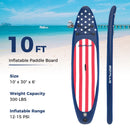 Inflatable Paddle Board with Removable Fin and Backpack