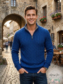 Club Room Mens Pima Cable Quarter-Zip Sweater