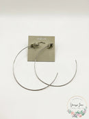 Aqua Freedom Large Whisper Hoop Earrings - Silver Tone