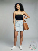 Cotton on Classic Stretch Denim Mini Skirt Brooklyn Blue