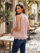 Love, Fire Juniors Sleeveless Lace Top, Size Medium