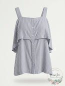 Velvet Heart Womens Striped Tiered Blouse, Size Small