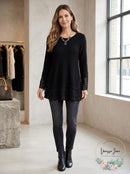 Style & Co Petite Lace Hem Tunic Sweater